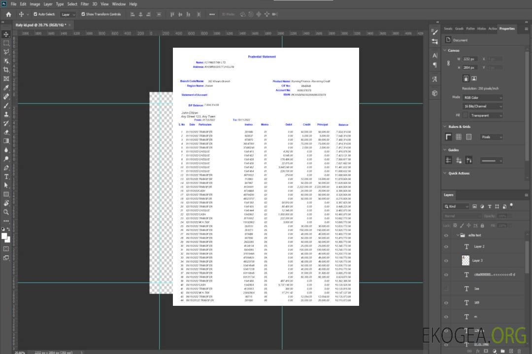 Modèle Word et PDF de relevé bancaire ICI du Pakistan template Modèle Word et PDF de relevé bancaire ICI du Pakistan template